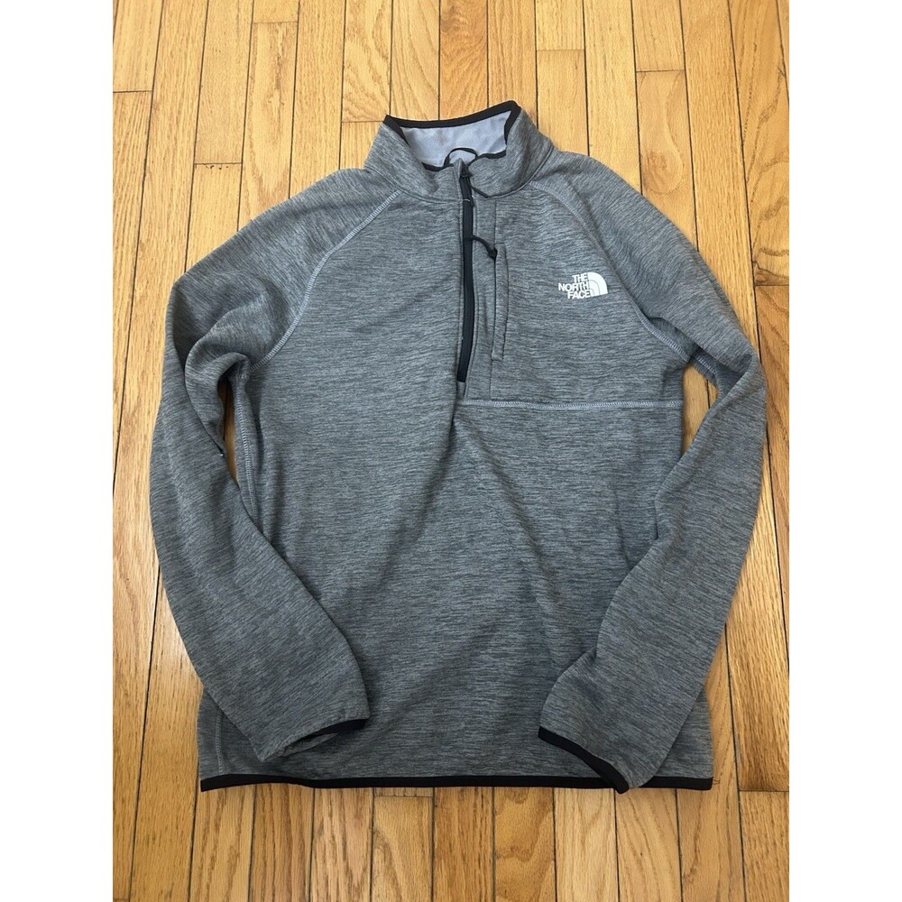 The North Face Men’s Size Medium Gray Fleece 1/4 Zip Pullover Sweatshirt Warm